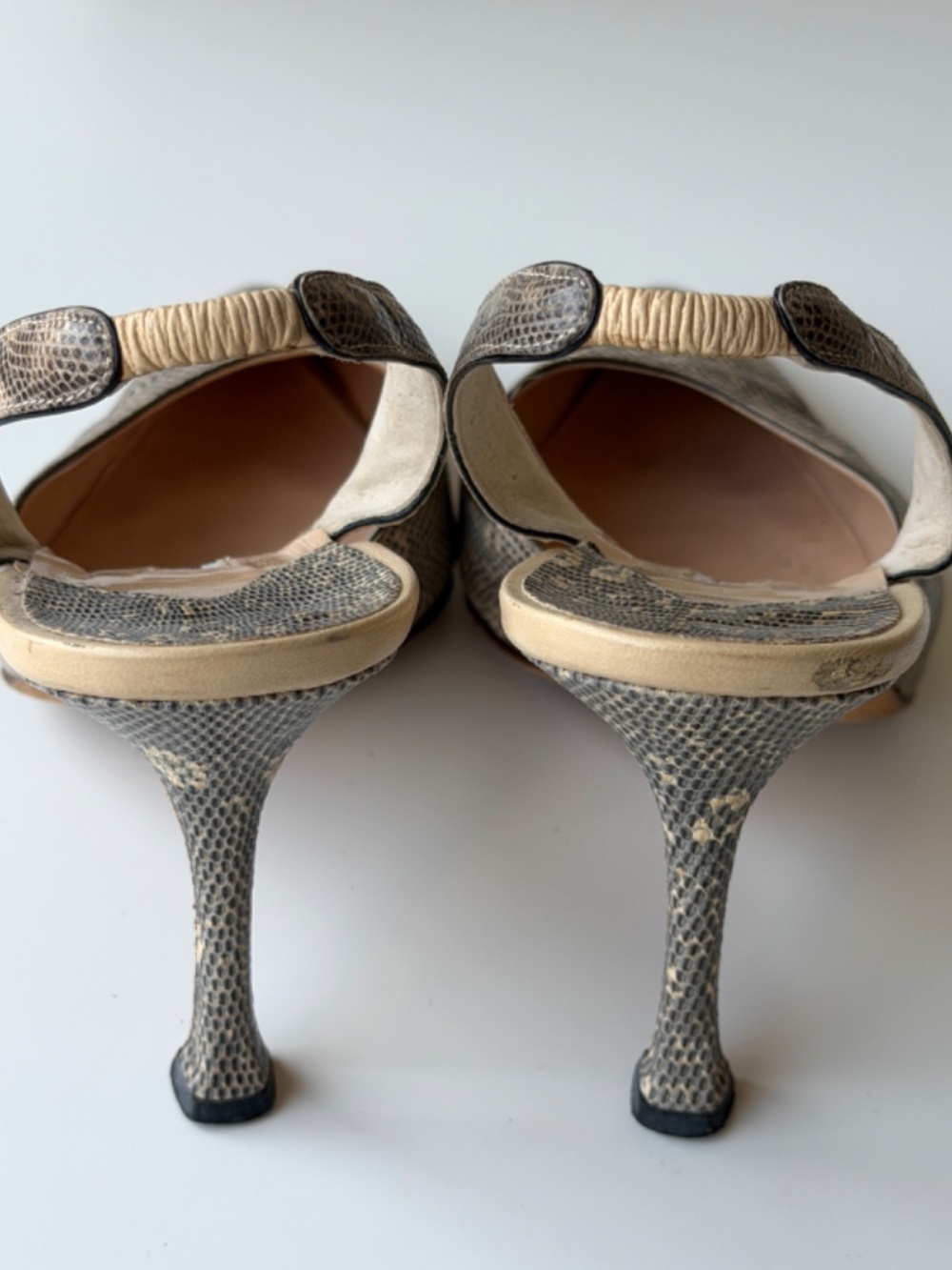 Vintage Manolo Blahnik exotic leather slingback, IT 37, approx. US 6.5–7 - Picture 10 of 13